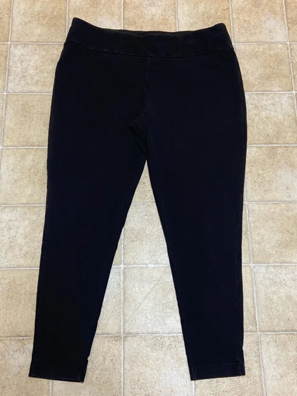 10/$50 Terra & Sky Women's Black Ponte Pull-On Leggings Size 1X (16W-18W)
